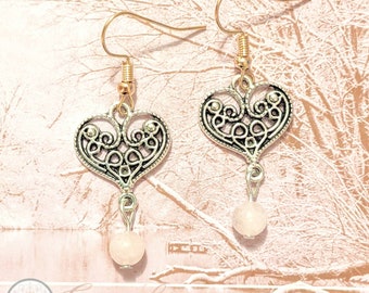 フィリグリーハートイヤリング