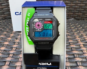 Custom Casio AE1200 World Time Watch | Honda Red Filter Retro