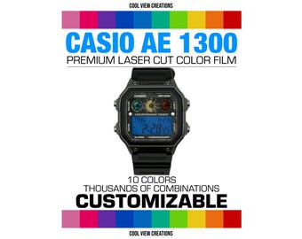 JEU DE FILM COULEUR découpés au laser avec précision Casio série AE1300 uniquement - pour une installation plus facile (10 couleurs au choix)