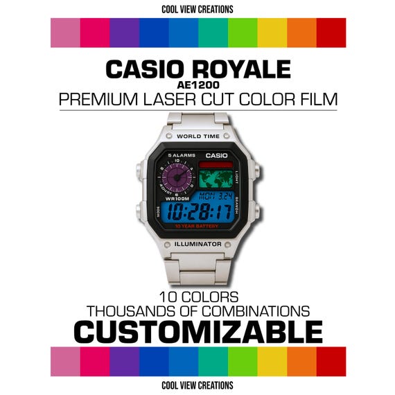 Casio AE1200 Series (casino Royale) Precise Laser Cut COLOR FILM