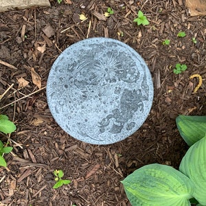 Once in a Blue Moon Full Moon Stepping Stone Cast Concrete