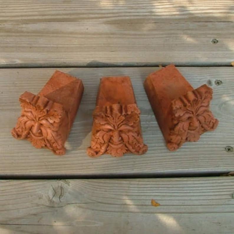 Concrete Greenman Pot Feet Terracotta Garden Decor Set of 3 Etsy