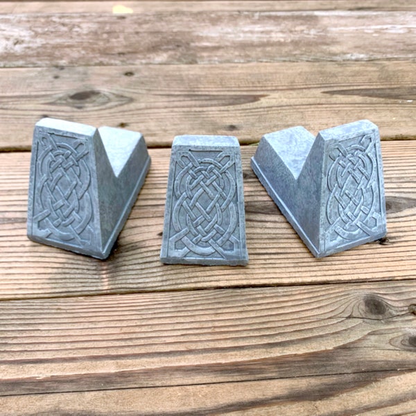 Celtic Knot Pot Feet (Bluestone)  Set of three, Irish Home Decor, Garden Art