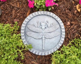 Concrete Dragonfly Stepping Stone (Bluestone) and Garden Sculpture