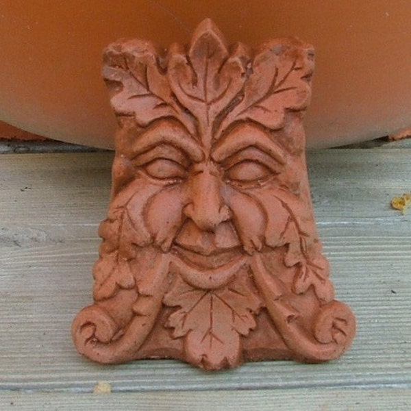 Concrete Greenman Pot Feet (Terracotta) Garden Decor Set of 3