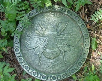 Concrete Bumble Bee Stepping Stone (Moss) and Garden Art