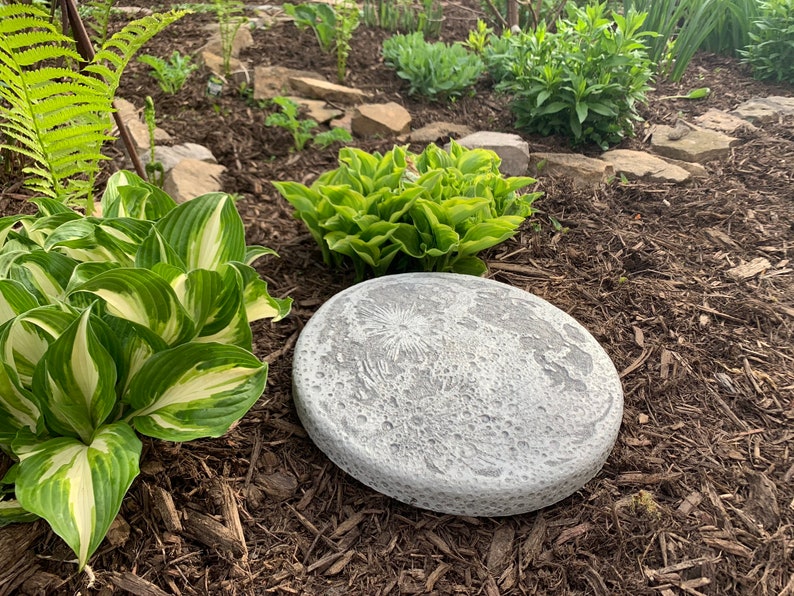 Cast Concrete Full Moon Stepping Stone Stepping Stone Etsy