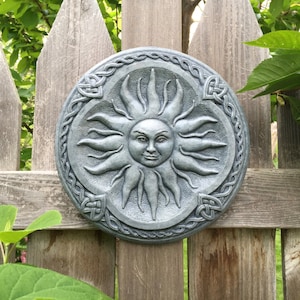 Celtic Sun Goddess Garden Art Sculpture (Bluestone) Concrete Plaque