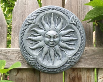 Celtic Sun Goddess Garden Art Sculpture (Bluestone) Concrete Plaque