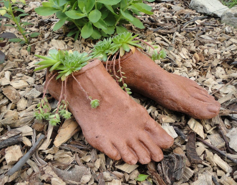 Concrete Planter terracotta Goddess Planter Feet Garden Etsy