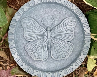 Cast Concrete Butterfly Stepping Stones (Bluestone) Garden Plaque