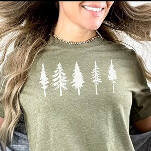 Tree shirt with minimalist tree art perfect shirt for hiking