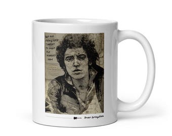 Born to Brew: Bruce Springsteen Tribute Mug | Fan Art Rock Music Guitar Art Thunder Road