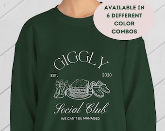 Giggly Squad Fan Sweatshirt Giggly Social Club Sweatshirt Gift for Giggler Hannah Berner Paige Desorbo Sweatshirt Club Giggly Sweatshirt