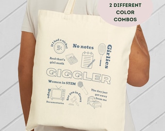 Giggly Squad Fan Tote Bag Giggler Gift Hannah Berner Paige Desorbo Bag How to Giggle Gift Tote