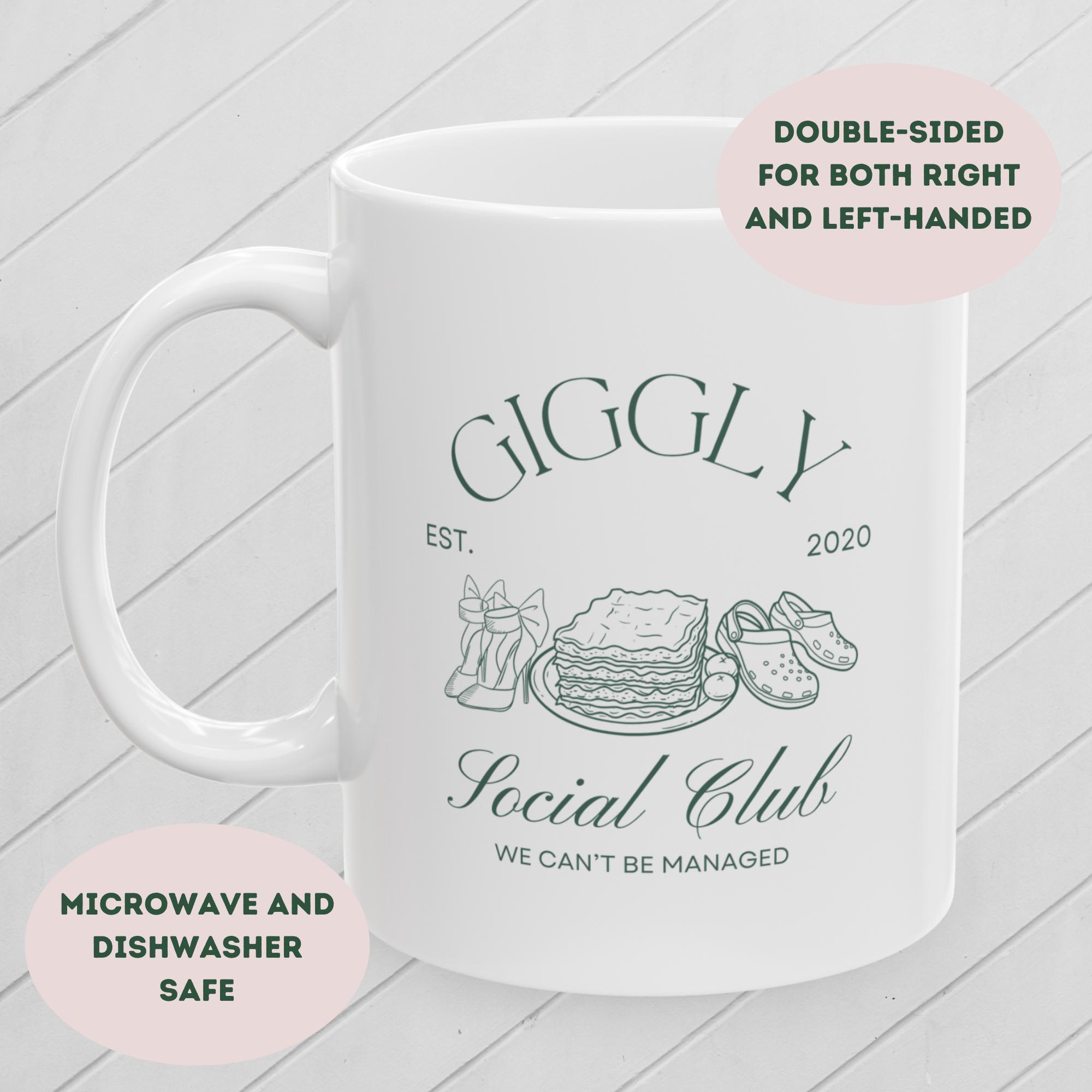 Giggly Social Club Mug, Giggly Squad Fan Cup, Gift for Giggler, Hannah Berner Paige Desorbo Fan Cup