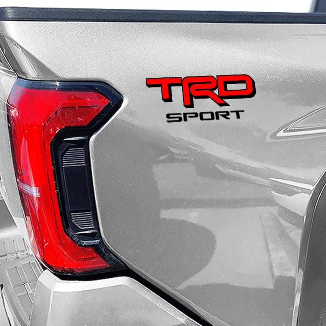 2 Toyota TRD SPORT Decal Stickers - 18" Silver/Red Vinyl Pair For Tacoma Tundra 4Runner 6 thumbnail image