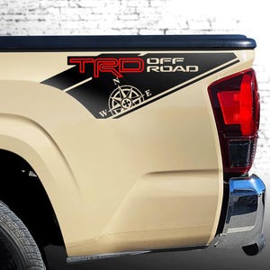 TRD Off Road Compass Decals Tacoma Truck Fit Toyota Bedside Compass Decal Sticker Vinyl Rd