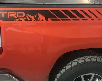 Tacoma Tundra Mountain Decals Truck Fit Toyota TRD Bedside Decal Sticker Vinyl 2Pcs