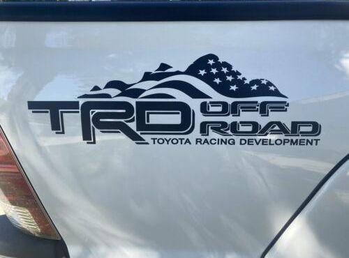 TRD Racing Car &amp; Truck Decals &amp; Vinyl TRD Off Road 4x4 In RED Stripe Decal Fits Bedside Toyota Tacoma Truck Sticker S 832915