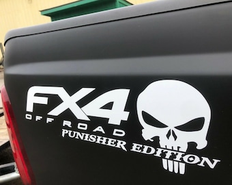FX4 Off Road Decal: Ford F150 Truck Sticker, Skull Vinyl Bedside
