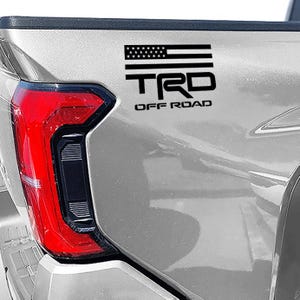 TRD Off Road Sticker Decals Toyota Tacoma 2024 2025 Truck Fit Bedside Decal American Flag Vinyl Pair