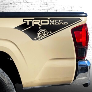 TRD Off Road Decals Tacoma Truck Fit Toyota Bedside Compass Decal Sticker Vinyl 2Pcs