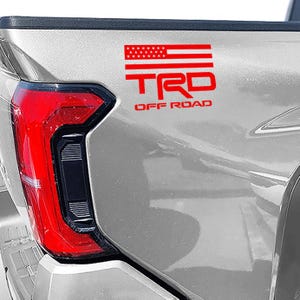 TRD Off Road Sticker Decals Toyota Tacoma 2024 2025 Truck Fit Bedside Decal American Flag Vinyl 2P