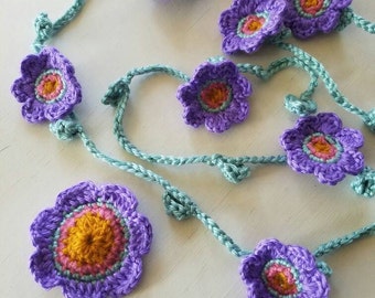 Flower barrette with matching flower scarf