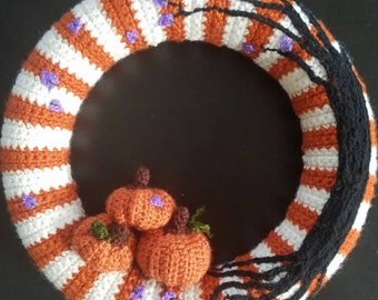 Crocheted Halloween wreath