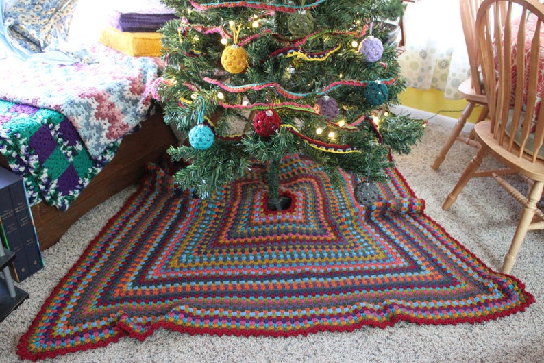 CROCHET PATTERN Granny Square Tree Skirt Etsy