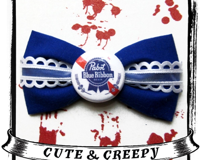 Blue ribbon hair clips - wide 3