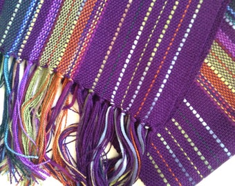 handwoven bamboo scarf in a blackberry blend