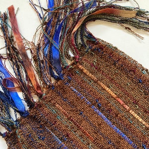 handwoven scarf golden brown lightweight scarf image 1