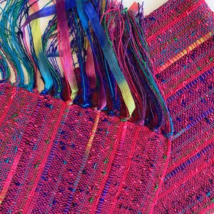 handwoven scarf pretty pink lightweight