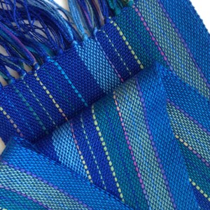 handwoven blue bamboo scarf