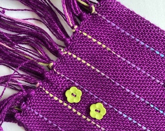 handwoven magenta bamboo scarf narrow