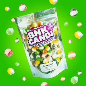 Freeze Dried Candy - Sour Krunch - 5 oz Resealable Bag (3 Varieties) - Gluten Free | BNK CANDI