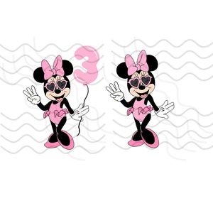 Minnie Maus dritter Geburtstag, drei Finger, Badeanzug Clipart Bundle