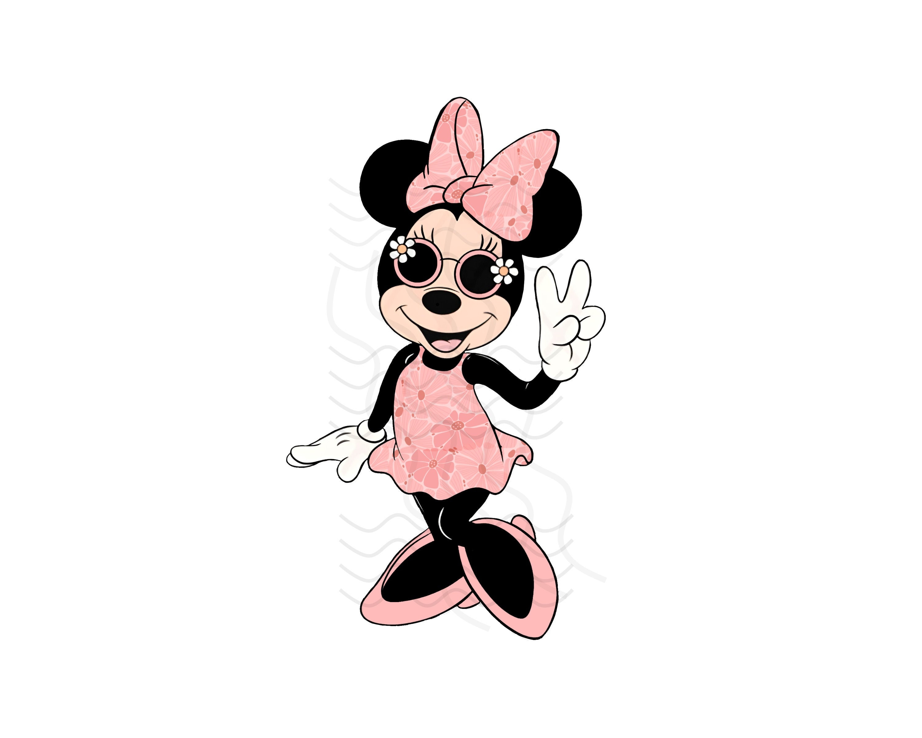 Minnie Mouse Second Birthday Peace Sign Clipart