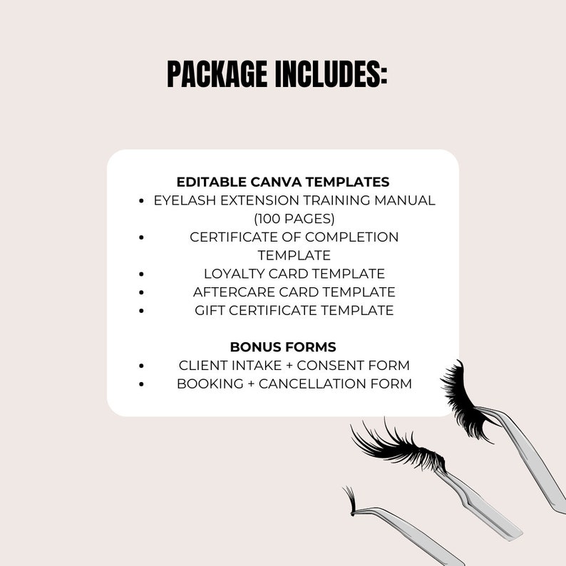 Editable Lash Training Manual, Lash Course Certificate, Eyelash ...