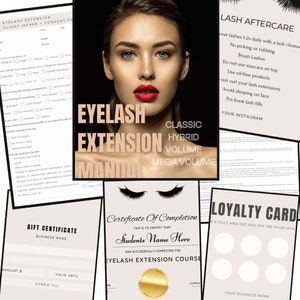 Editable Lash Training Manual, Lash Course Certificate, Eyelash Extensions, Eyelash Course, Lash Ebook, Lash Aftercare, Master Resell Rights