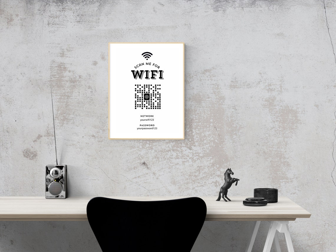 Wifi QR Sign Custom Wifi QR Code Sign Personalized Wifi Password Sign ...