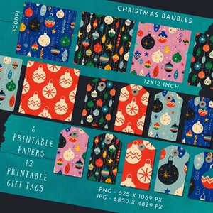 Kugeln Weihnachten Junk Journal Kit, Junk Journal Printable, Weihnachten Journal, Weihnachten Scrapbook, Weihnachten Tags, Ephemera gemustert