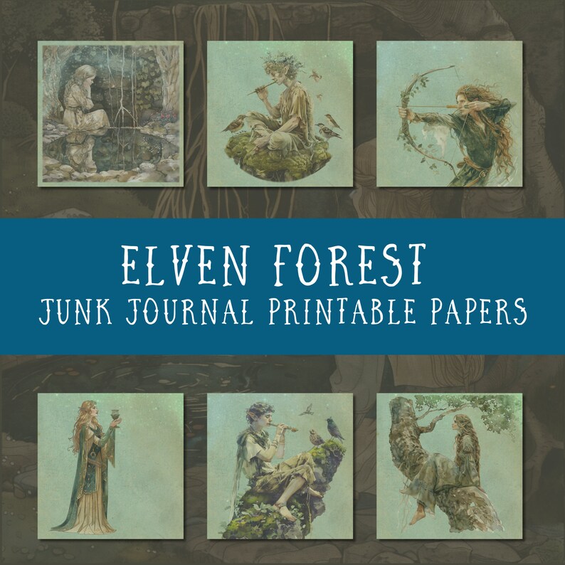 Elven Forest Themed Printable Junk Journal 12 Square Pages Magical ...