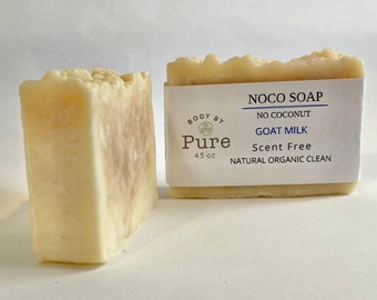 Coconut Free Handmade Unscented Soap / No-Coconut Soap / Goat Milk Soap / Moisturizing /  Handmade / Natural Organic Skincare / Scent Free