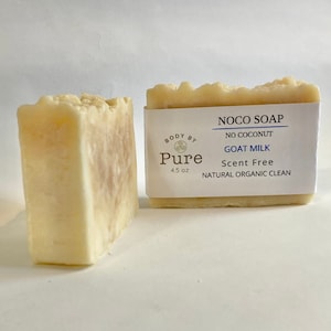 Coconut Free Handmade Unscented Soap / No-Coconut Soap / Goat Milk Soap / Moisturizing /  Handmade / Natural Organic Skincare / Scent Free