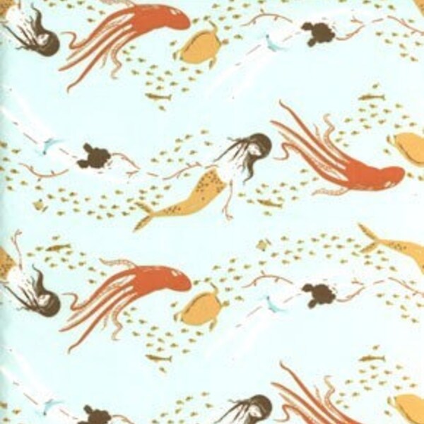 1 Yard - Heather Ross - Mendocino - Underwater Sisters - Aqua