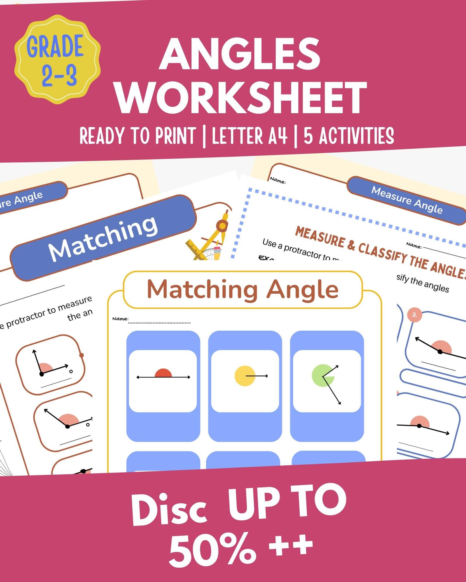 Maths Printables Worksheets, Angle Worksheet , Angle Handout, Math ...