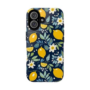 Summer Lemon Phone Case Gift for Her Citrus Fruit Phone Case iPhone Cute Cottage Core Floral Phone Cover Samsung Galaxy and Google Pixel